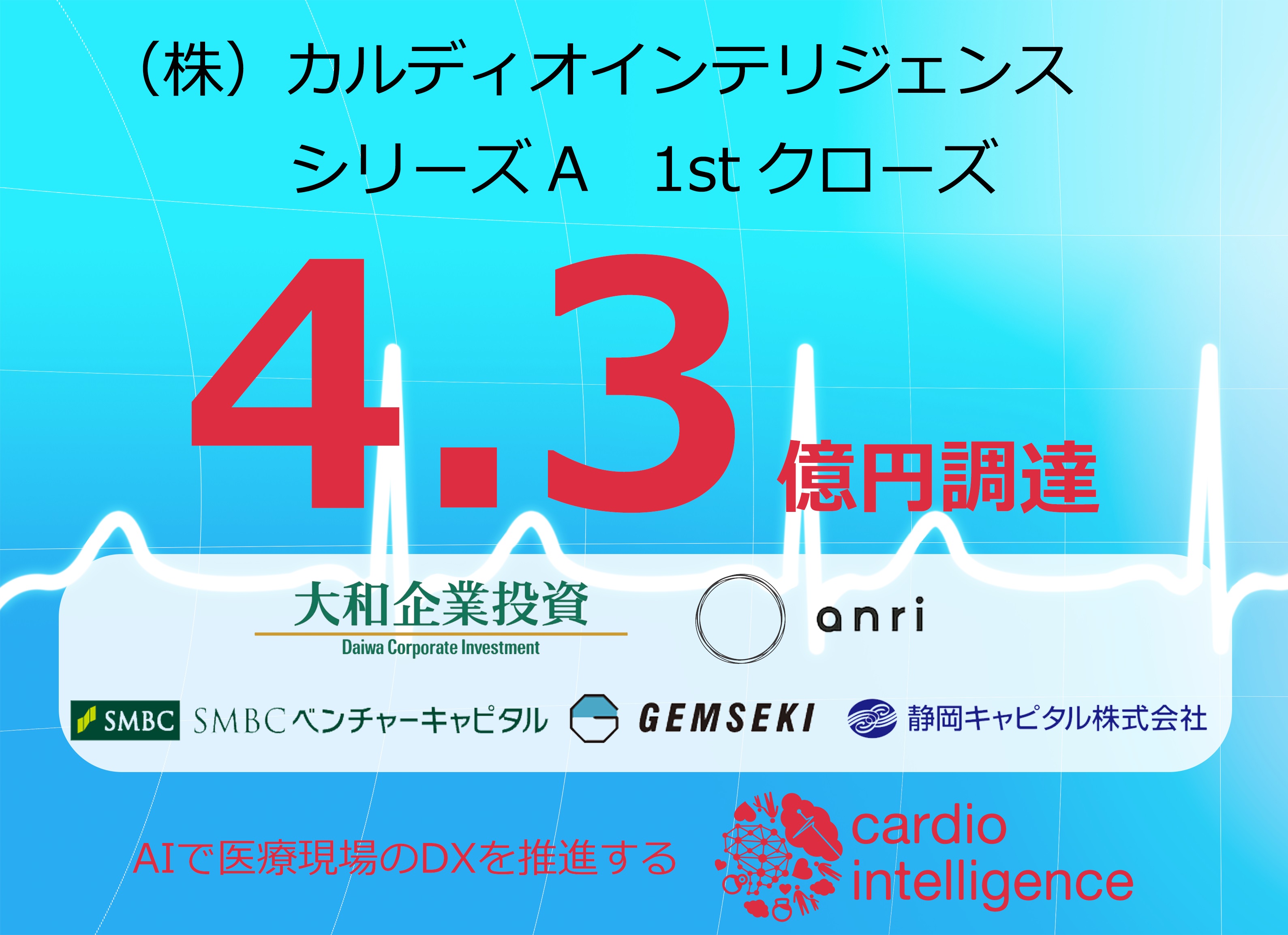 シリーズAとして総額4億3千万円の資金調達を実施しました | 株式会社カルディオインテリジェンス